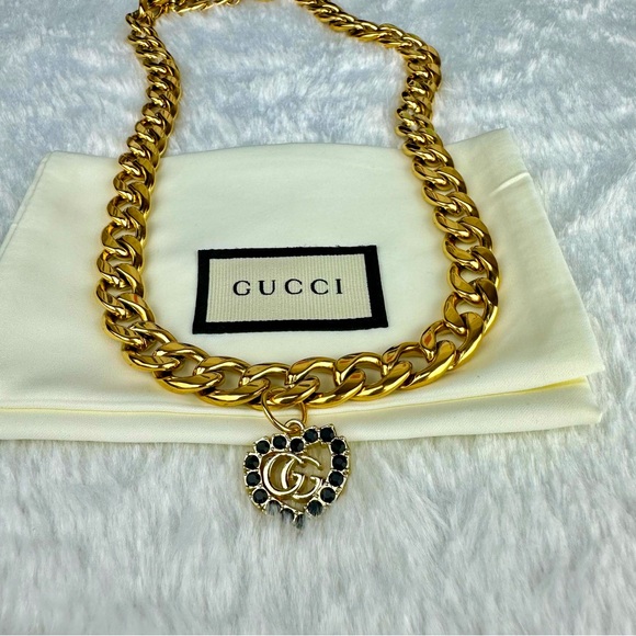 Gucci GG necklace repurposed from authentic zipper pull with dust bag - Picture 1 of 8